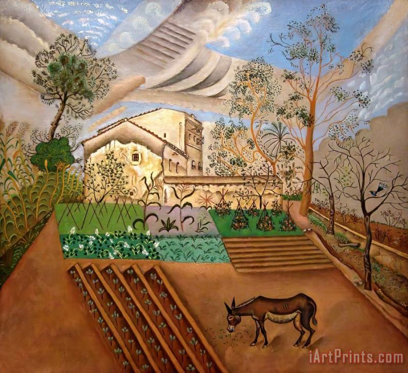 The Vegetable Garden with Donkey painting - Joan Miro The Vegetable Garden with Donkey Art Print