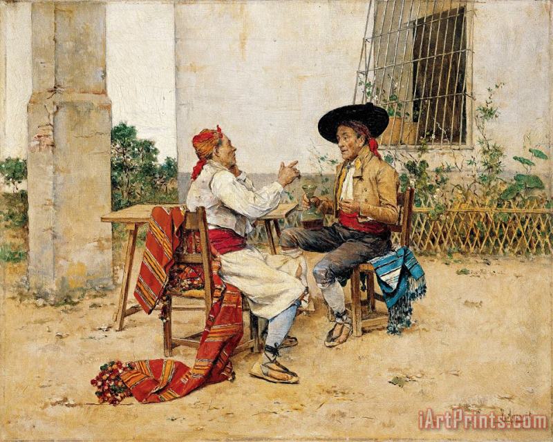 Joaquin Agrasot Two Inhabitants of The Valencia Huerta Art Print