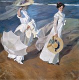 Joaquin Sorolla y Bastida - Strolling along the Seashore painting