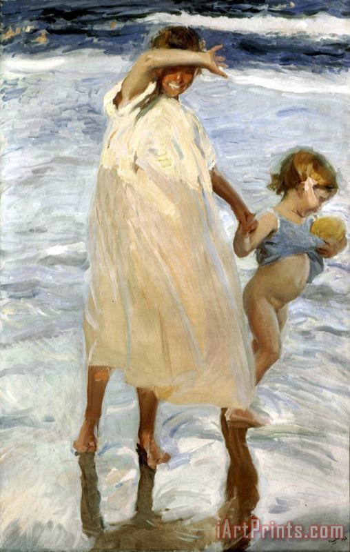 The Two Sisters painting - Joaquin Sorolla y Bastida The Two Sisters Art Print