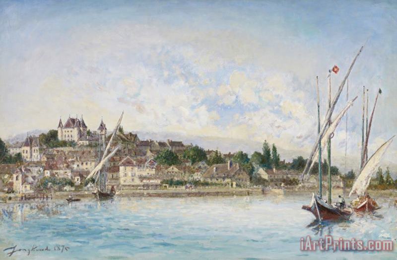 Landscape From Lake Leman To Nyon painting - Johan Barthold Jongkind Landscape From Lake Leman To Nyon Art Print