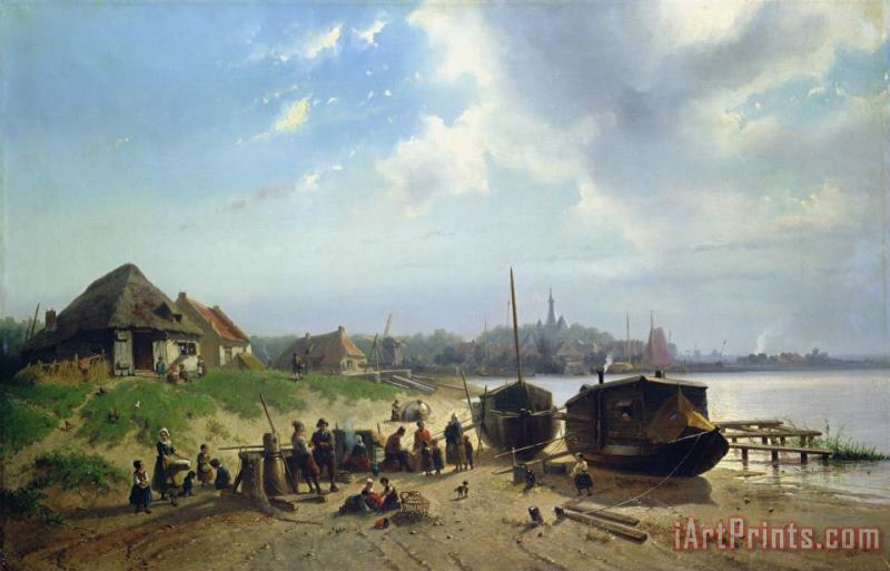 Johan Gerard Smits View of the Dutch Coast Art Painting
