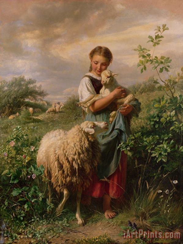 Johann Baptist Hofner The Shepherdess Art Painting