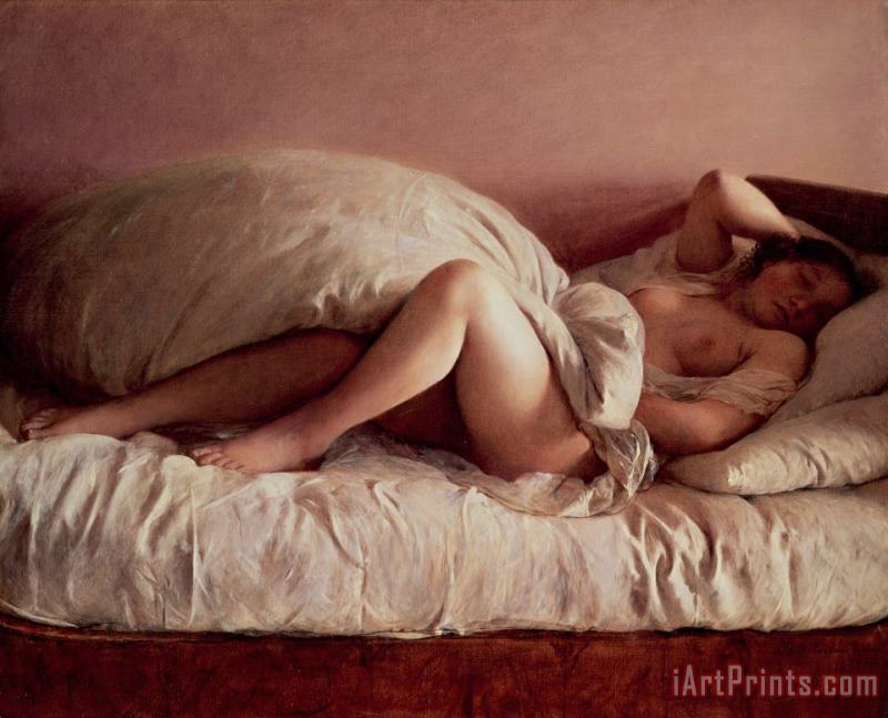 Johann Baptist Reiter Sleeping woman Art Painting