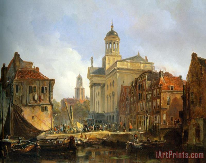 View of Utrecht painting - Johannes Bosboom View of Utrecht Art Print
