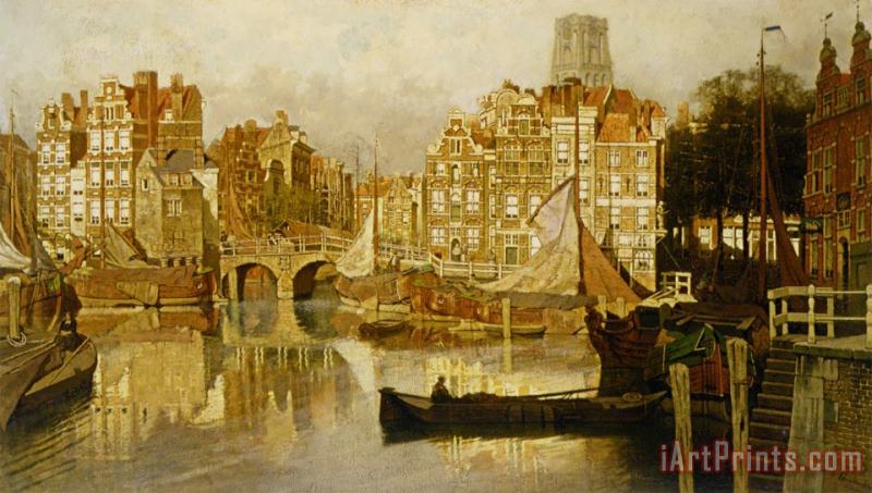 A View of The Blaak Rotterdam painting - Johannes Christiaan Karel Klinkenberg A View of The Blaak Rotterdam Art Print