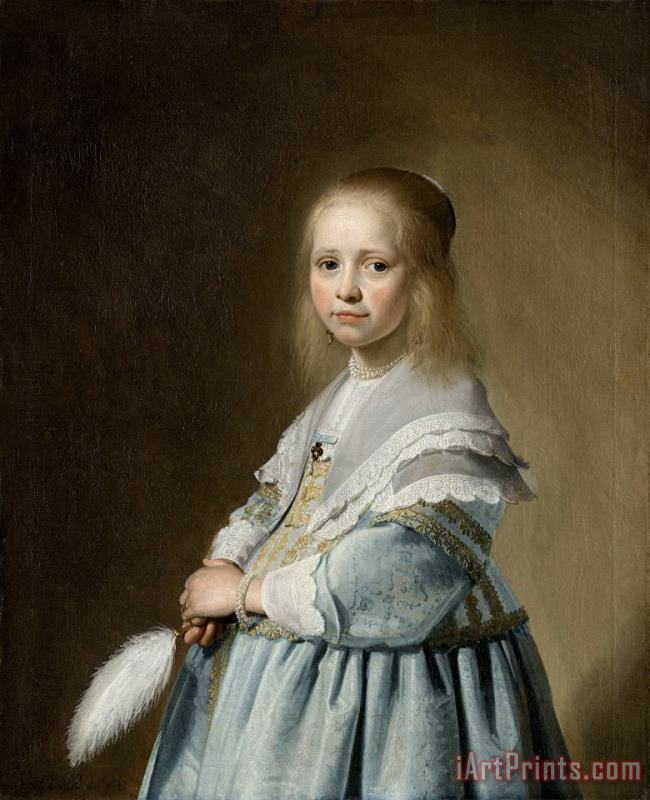 Johannes Cornelisz. Verspronck Portrait of a Girl Dressed in Blue Art Painting