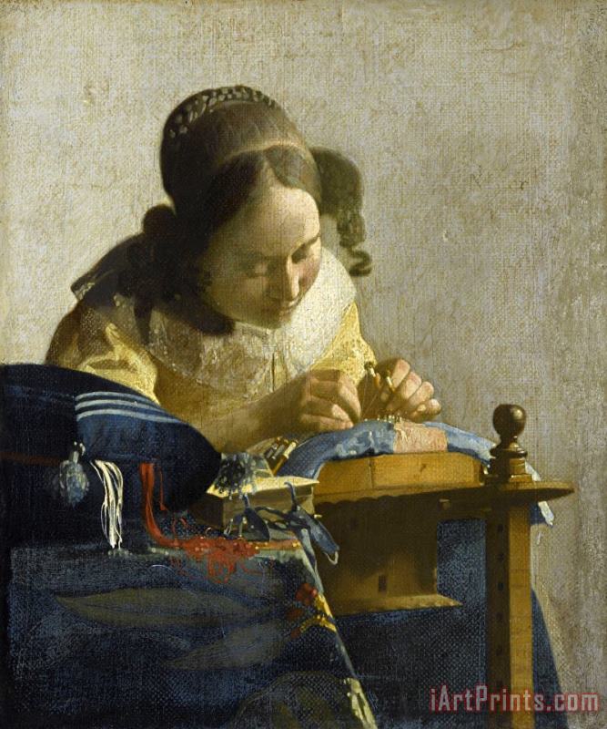 La Dentelliere painting - Johannes Vermeer La Dentelliere Art Print