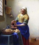Johannes Vermeer - The Milkmaid painting