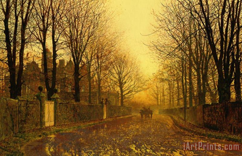 John Atkinson Grimshaw Autumn Evening Art Print