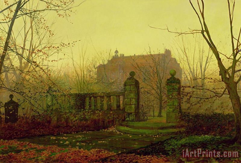 Autumn Morning painting - John Atkinson Grimshaw Autumn Morning Art Print