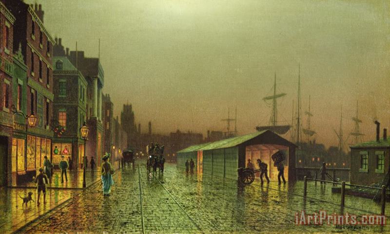 John Atkinson Grimshaw Liverpool Docks Art Painting