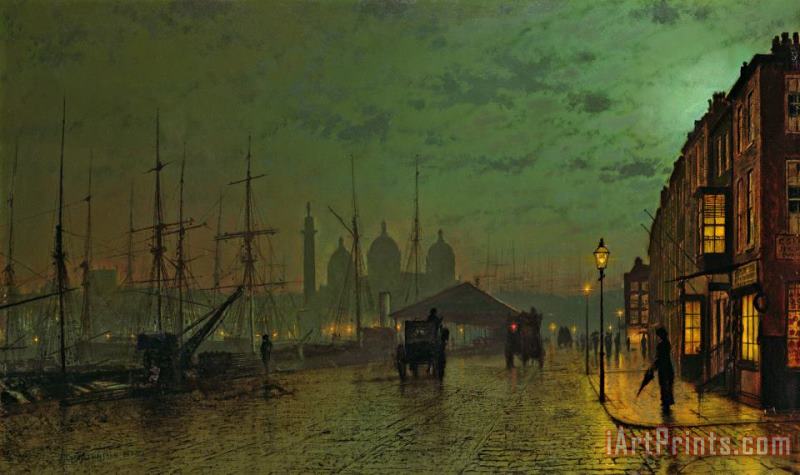 Prince's Dock Hull painting - John Atkinson Grimshaw Prince's Dock Hull Art Print
