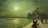 John Atkinson Grimshaw - Reflections on the Thames painting