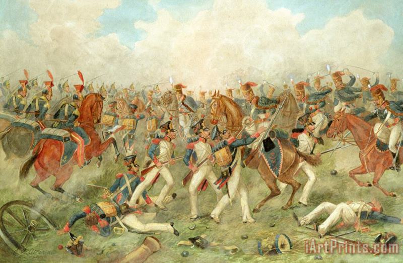 The Battle of Vitoria June 21st 1813 painting - John Augustus Atkinson The Battle of Vitoria June 21st 1813 Art Print