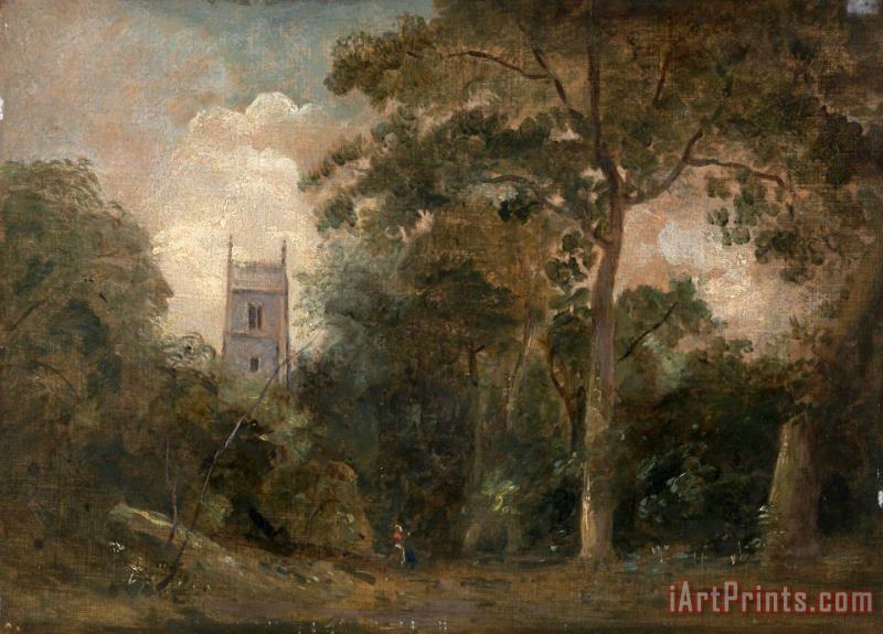 A Church in The Trees painting - John Constable A Church in The Trees Art Print