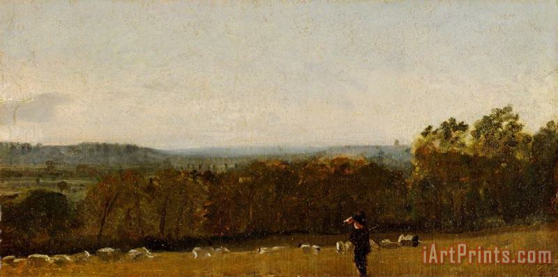 John Constable A Shepherd in a Landscape Looking Across Dedham Vale Towards Langham Art Print
