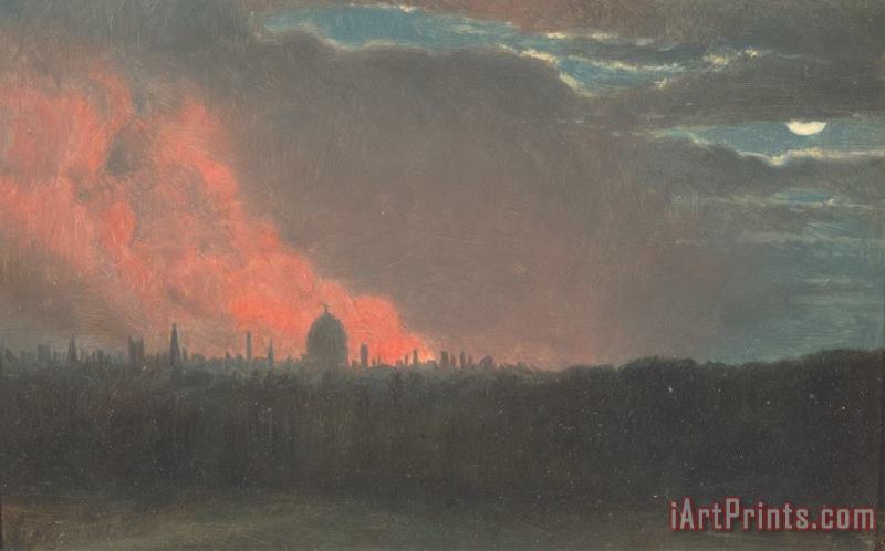 John Constable Fire in London, Seen From Hampstead Art Painting