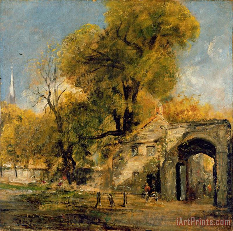 Harnham Gate - Salisbury painting - John Constable Harnham Gate - Salisbury Art Print