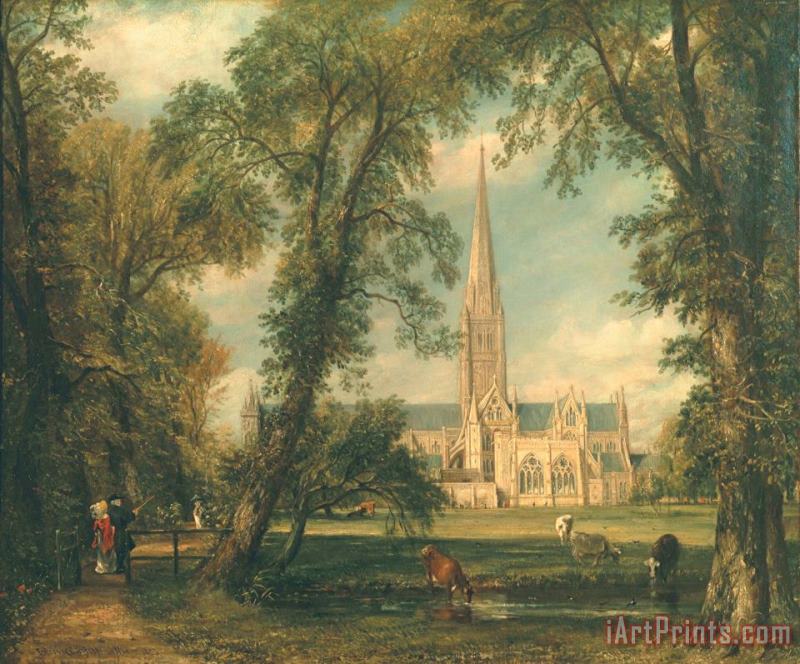 John Constable Salisbury Cathedral from the Bishop's Grounds Art Print