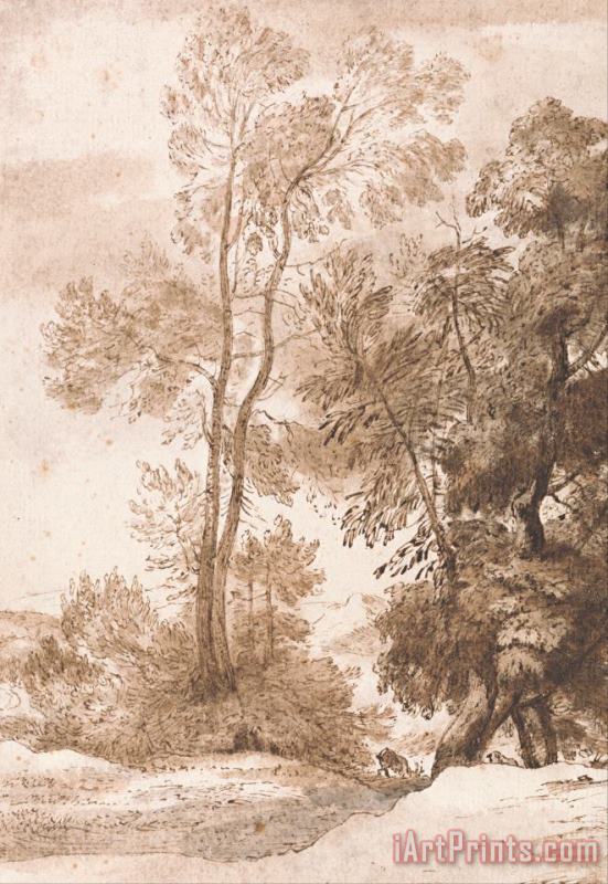 Trees And Deer painting - John Constable Trees And Deer Art Print