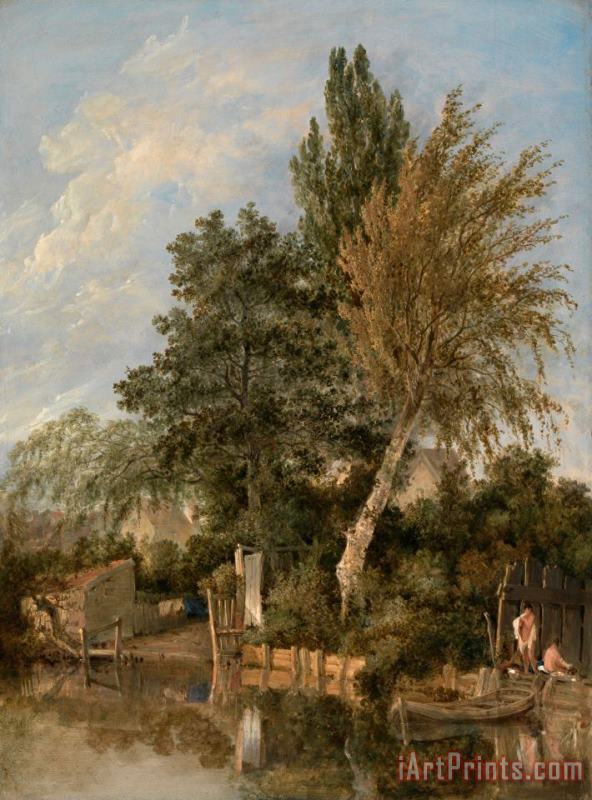 John Crome Boys Bathing on The River Wensum, Norwich Art Painting