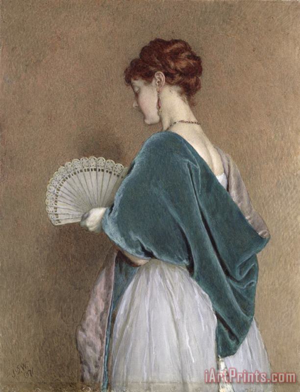 Woman with a Fan painting - John Dawson Watson Woman with a Fan Art Print