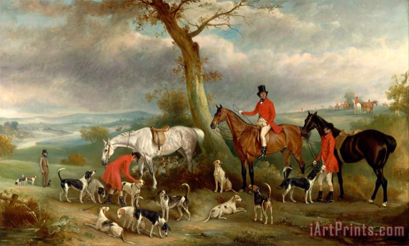 Thomas Wilkinson, M.f.h., with The Hurworth Foxhounds painting - John Ferneley Thomas Wilkinson, M.f.h., with The Hurworth Foxhounds Art Print