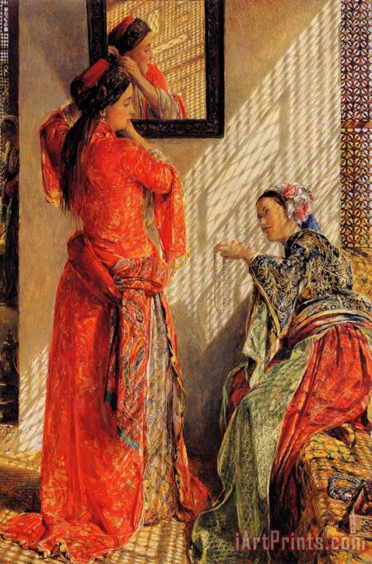 Indoor Gossip, Cairo painting - John Frederick Lewis Indoor Gossip, Cairo Art Print