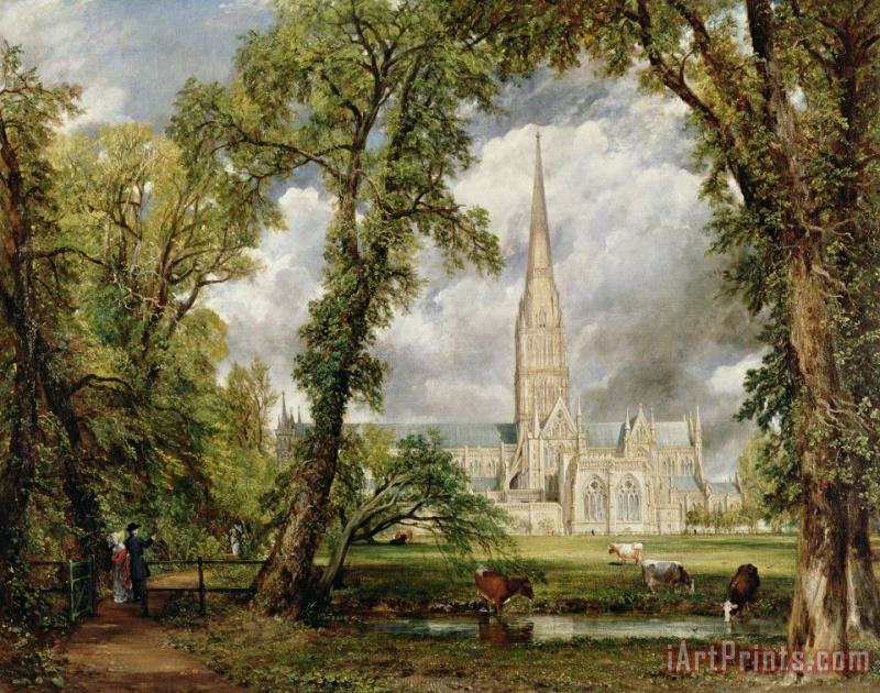 John Glover View of Salisbury Cathedral from the Bishop's Grounds Art Painting