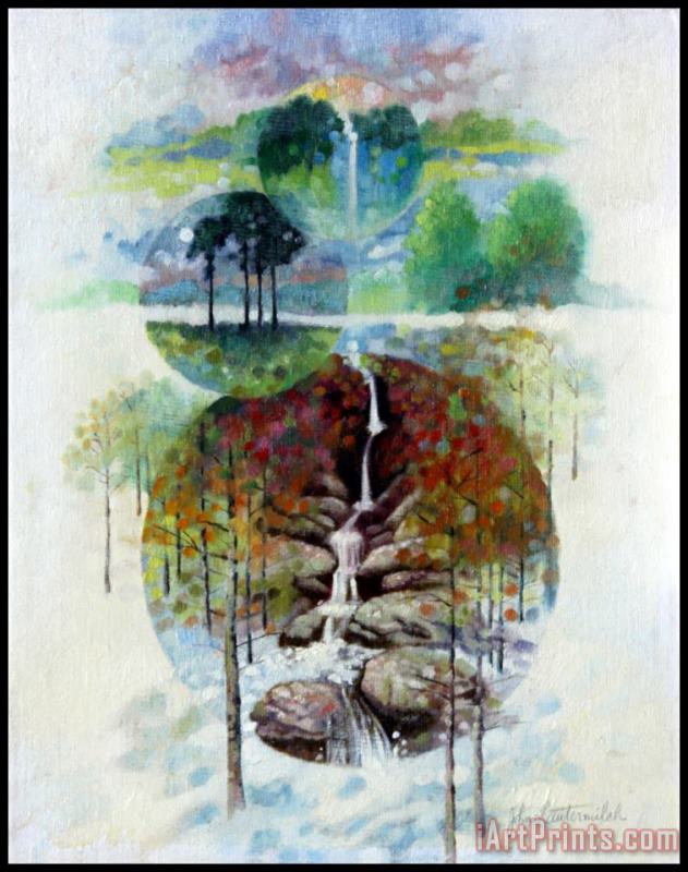 Eternal Waterfall painting - John Lautermilch Eternal Waterfall Art Print