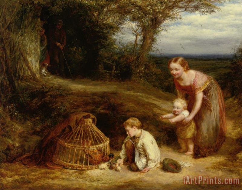 The Young Brood painting - John Linnell The Young Brood Art Print