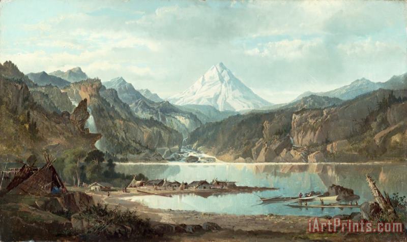 John Mix Stanley Mountain Landscape with Indians Art Painting