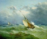 John Moore - Lowestoft Trawler in Rough Weather painting