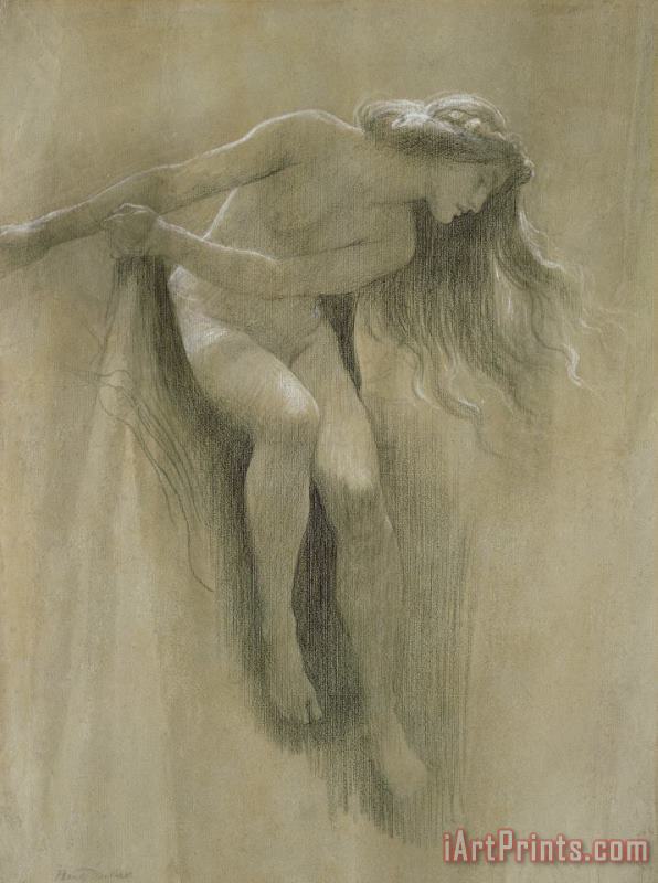 John Robert Dicksee Female Nude Study Art Painting