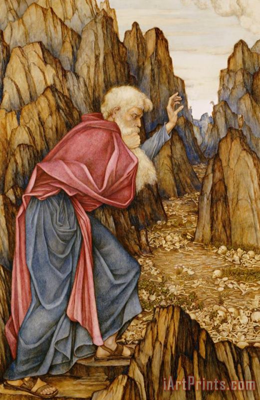 The Vision Of Ezekiel The Valley Of Dry Bones painting - John Roddam Spencer Stanhope The Vision Of Ezekiel The Valley Of Dry Bones Art Print