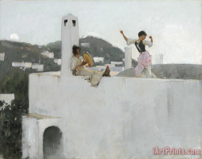 John Singer Sargent Capri Girl on a Rooftop Art Painting