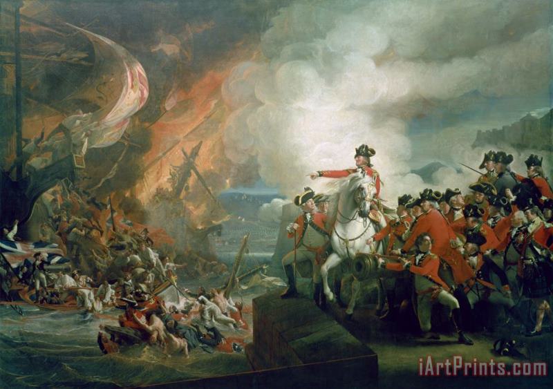 The Defear of the Floating Batteries at Gibraltar painting - John Singleton Copley The Defear of the Floating Batteries at Gibraltar Art Print