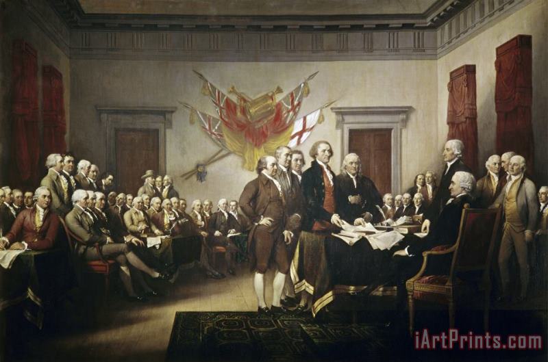 John Trumbull Signing the Declaration of Independence Art Painting