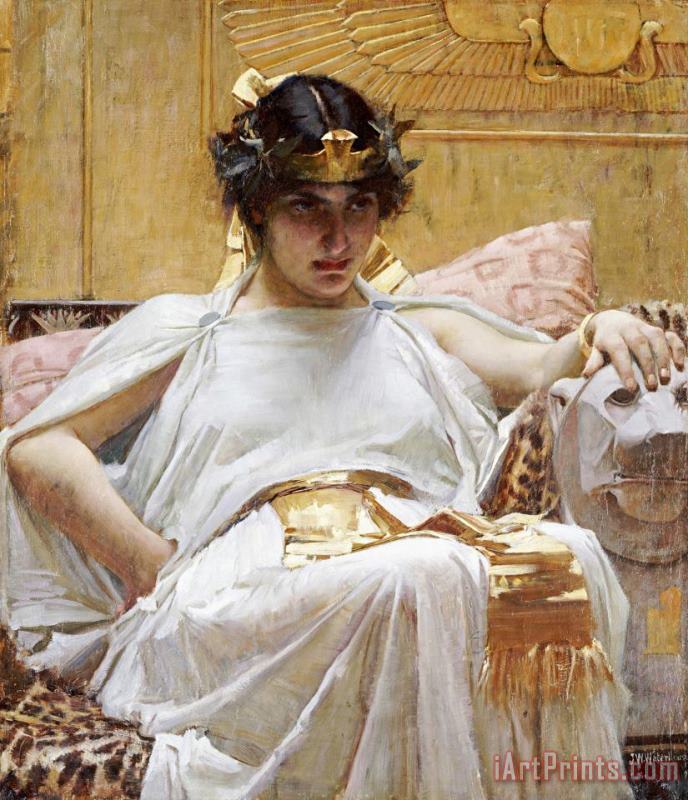 Cleopatra painting - John William Waterhouse Cleopatra Art Print