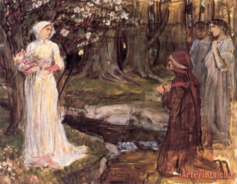 John William Waterhouse Dante And Beatrice Art Painting