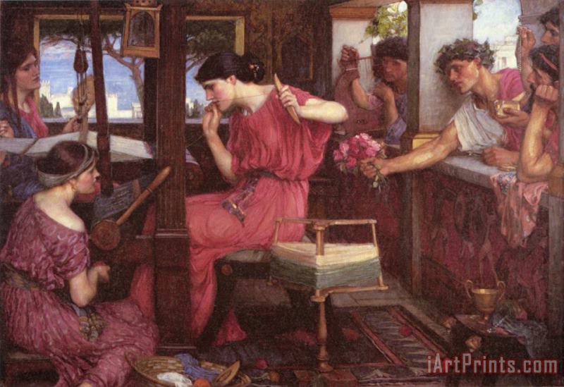 John William Waterhouse Penelope And The Suitors Art Painting