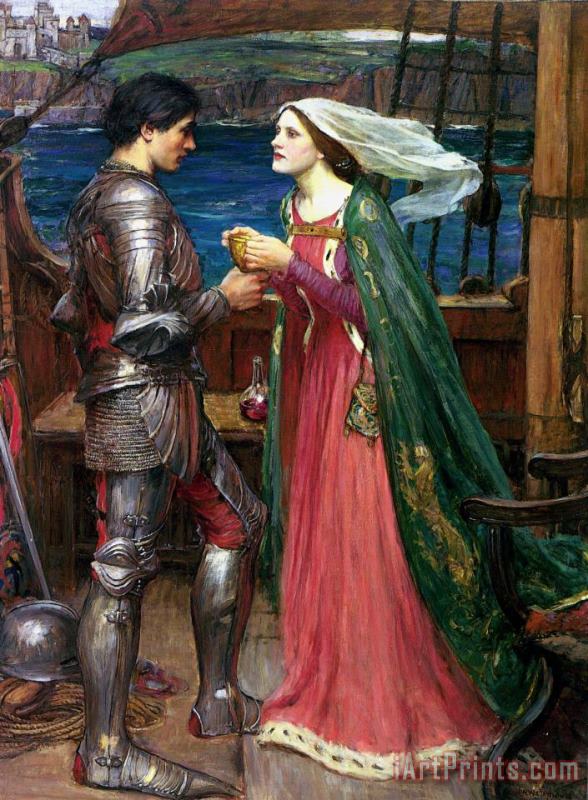 John William Waterhouse Tristan And Isolde with The Potion Art Print