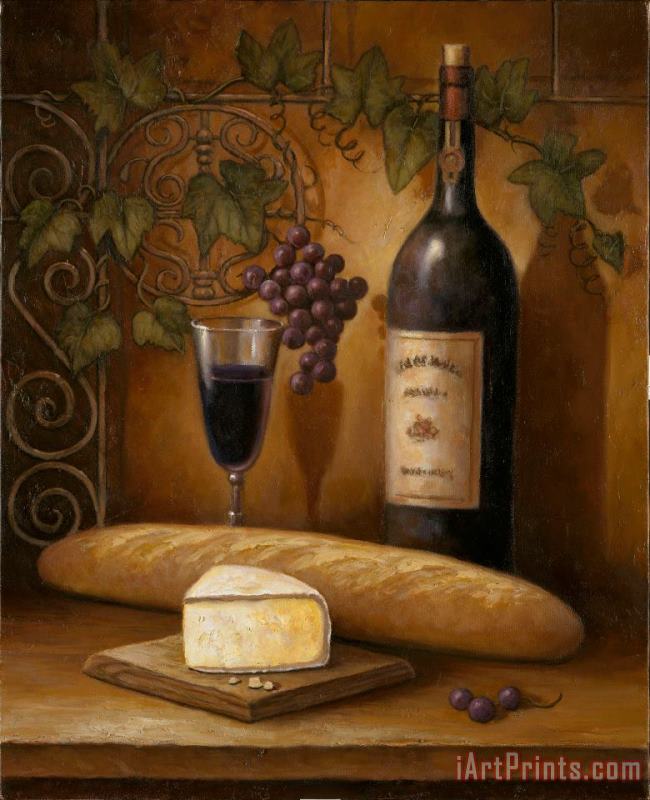 John Zaccheo Cheese And Wine Art Print