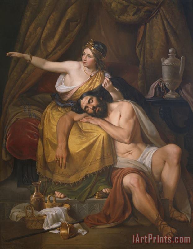 Samson and Delilah painting - Jose Salome Pina Samson and Delilah Art Print