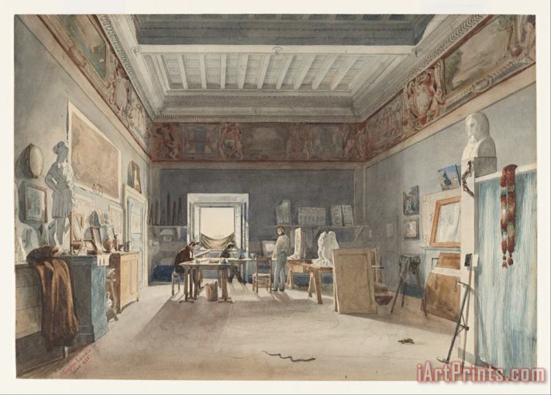 Joseph-Eugene Lacroix A Studio in The Villa Medici, Rome Art Painting