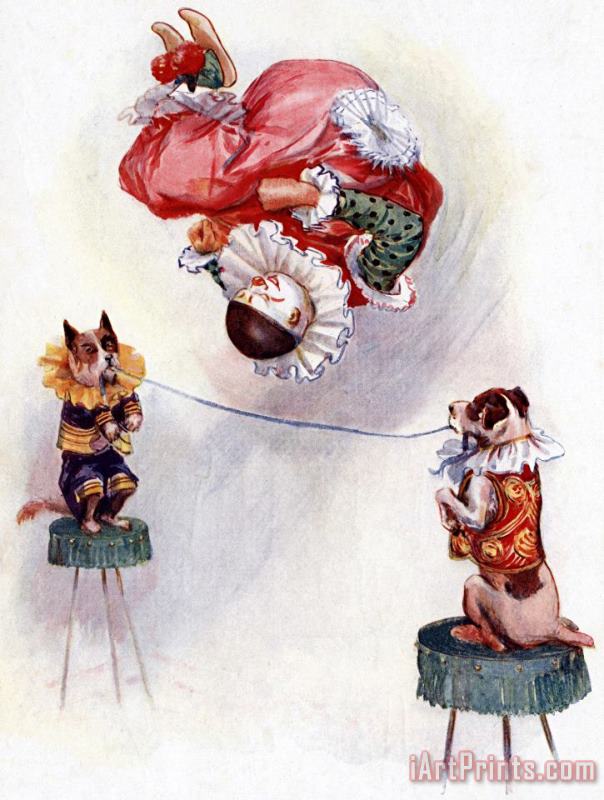 Dog And Clown Circus Act painting - Joseph Finnemore Dog And Clown Circus Act Art Print
