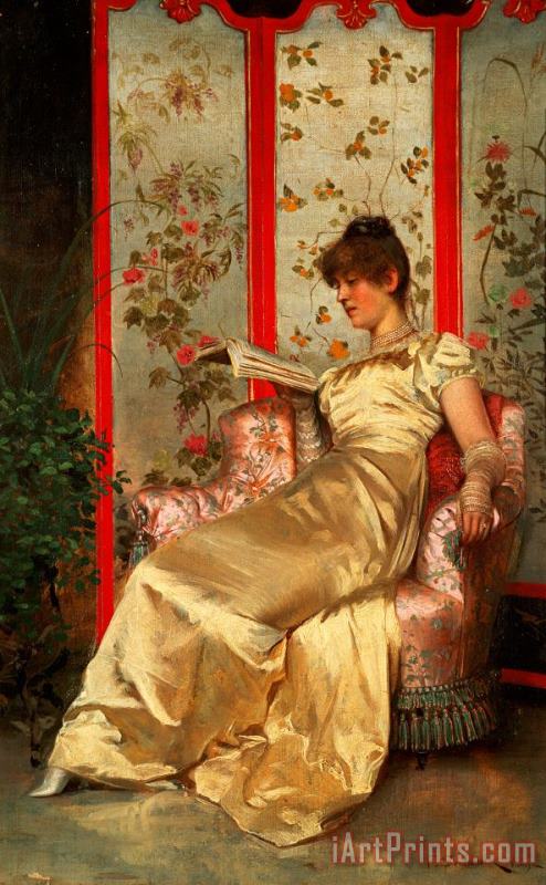 Lady Reading painting - Joseph Frederick Charles Soulacroix Lady Reading Art Print