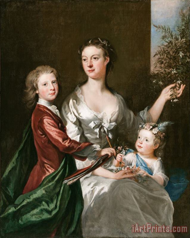 Joseph Highmore The Artist's Wife Susanna, Son Anthony And Daughter Susanna Art Print