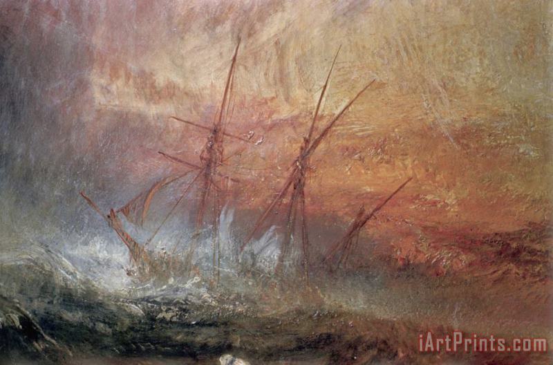 Detail of Sailing Ship From The Slave Ship painting - Joseph Mallord William Turner Detail of Sailing Ship From The Slave Ship Art Print